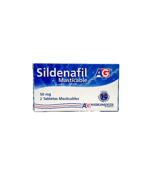 SILDENAFIL 50 MG CAJA X 2 TABLETAS MASTICABLES AG